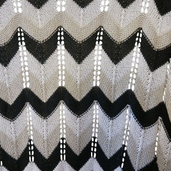 Jaclyn Smith Pointelle Crochet Striped Cardigan Duster Size L -EUC - Picture 4 of 9